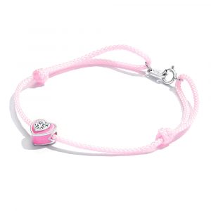 Solid 925 Sterling Silver Neon Pink Love Rope Anklet