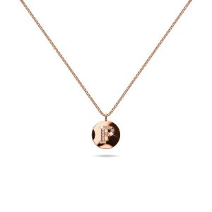 Solid 925 Sterling Silver Initial Alphabet Personalised Disc Necklace- P