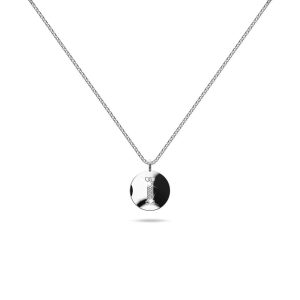 Solid 925 Sterling Silver Initial Alphabet Personalised Disc Necklace- I
