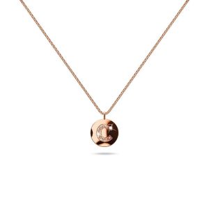 Solid 925 Sterling Silver Initial Alphabet Personalised Disc Necklace- C