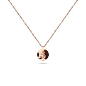 Solid 925 Sterling Silver Initial Alphabet Personalised Disc Necklace- S