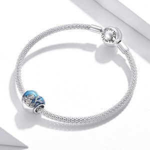 Solid 925 Sterling Silver Blue Mermaid Pandora Inspired Charm