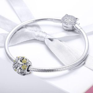 Solid 925 Sterling Silver Flower Fairy Pandora Inspired Charm