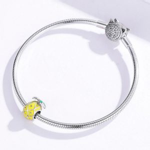 Solid 925 Sterling Silver Pineapple Fruit Pandora Inspired Charm