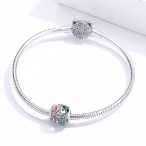 Solid 925 Sterling Silver Dragonfly Animal Pandora Inspired Charm