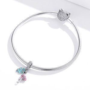 Solid 925 Sterling Silver Flamingo Animal Pandora Inspired Charm