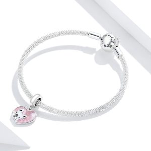 Solid 925 Sterling Silver Puppy Heart Love Waiting For You Pandora Inspired Charm
