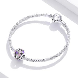 Solid 925 Sterling Silver Dual Tone Heart Shape Pandora Inspired charm