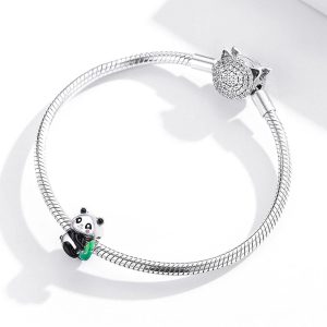 Solid 925 Sterling Silver Baby Panda Pandora Inspired Charm