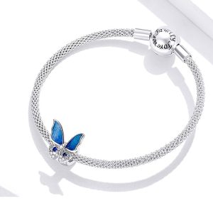 Solid 925 Sterling Silver Butterfly Fly Away Pandora Inspired Charm