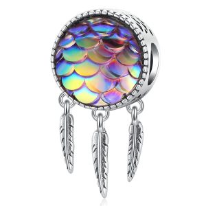 Solid 925 Sterling Silver Sweet Mermaid Pandora Inspired Bead Charm