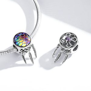 Solid 925 Sterling Silver Sweet Mermaid Pandora Inspired Bead Charm