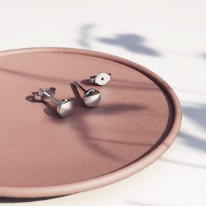 Solid 925 Sterling Silver Circle Stud Earrings