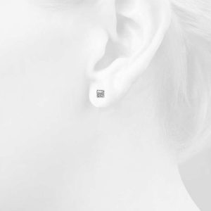 Solid 925 Sterling Silver Princess Cut Stud Earrings