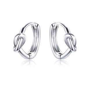Solid 925 Sterling Silver Simplest Knot Earrings