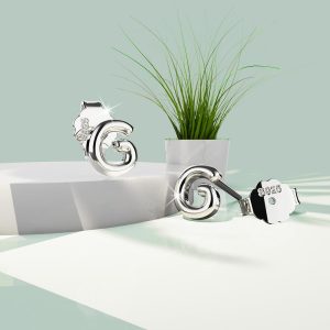 Solid 925 Sterling Silver Initial Alphabet Personalised Stud Earrings G