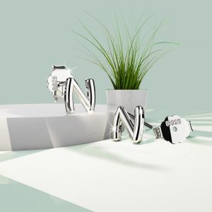 Solid 925 Sterling Silver Initial Alphabet Personalised Stud Earrings- N