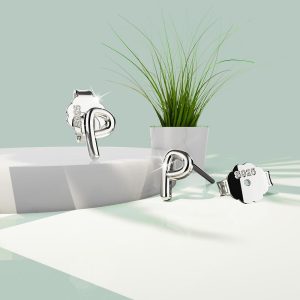 Solid 925 Sterling Silver Initial Alphabet Personalised Stud Earrings- P
