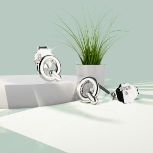 Solid 925 Sterling Silver Initial Alphabet Personalised Stud Earrings- Q