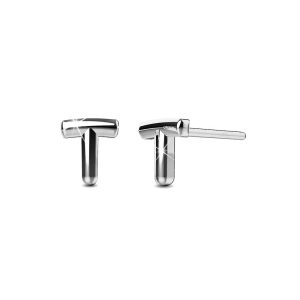 Solid 925 Sterling Silver Initial Alphabet Personalised Stud Earrings- T
