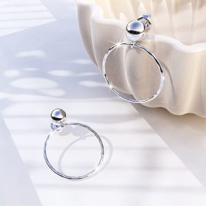 Solid 925 Sterling Silver Hammered Charmante Drop Earrings