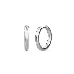 Solid 925 Sterling Silver Classic Huggie Earrings 8mm Silver