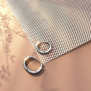 Solid 925 Sterling Silver Classic Huggie Earrings 8mm Silver