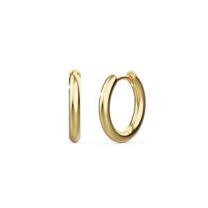 Solid 925 Sterling Silver Classic Huggie Earrings 8mm Gold