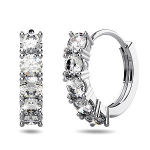 Solid 925 Sterling Silver Mona Stimulated Diamond Huggie Earrings
