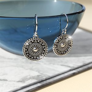 Solid 925 Sterling Silver Antique Primadonna Earrings