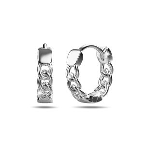 Solid 925 Sterling Silver Hoops of Lean Chains