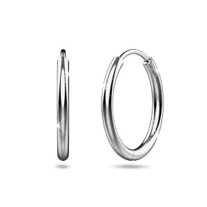 Solid 925 Sterling Silver Circlet Huggie Earrings 19mm