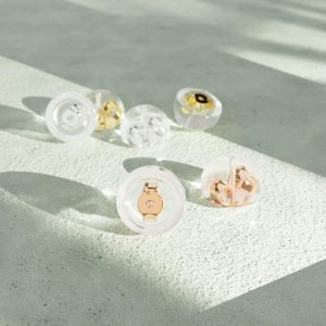 Domed Silicone Butterfly Back Solid 925 Sterling Silver in Rose Gold Filled Inserts for Stud Earrings