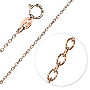 Solid 925 Sterling Silver Trace Chain Necklace in Rose Gold Layered