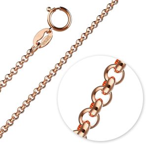 Solid 925 Sterling Silver Belcher Rolo Chain in Rose Gold Layered