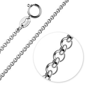 Solid 925 Sterling Silver Belcher Rolo Chain in White Gold Layered