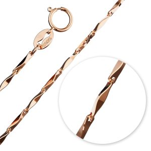 Solid 925 Sterling Silver Ingot Chain in Rose Gold Layered