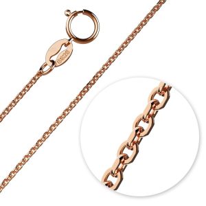 Solid 925 Sterling Silver Cable Chain in Rose Gold Layered