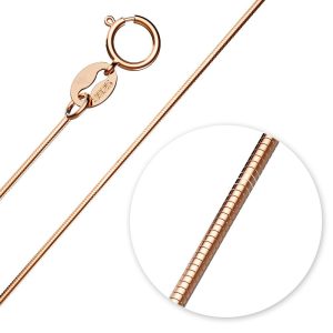 Solid 925 Sterling Silver Snake Chain Necklace in Rose Gold Layered