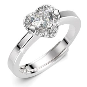 Solid 925 Sterling Silver Kindrea Heart Ring