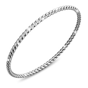 Solid 925 Sterling Silver Spiral Rope Stacking Ring
