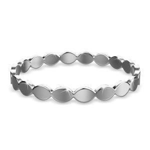 Solid 925 Sterling Silver Bead Link Stacking Ring