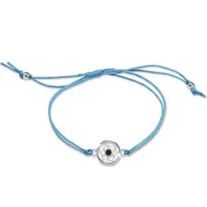 Solid 925 Sterling Silver Dream Catcher Black Agate Macrame Bracelet