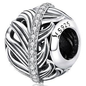 Solid 925 Sterling Silver Rolling Deep CZ Charm