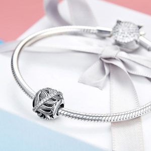 Solid 925 Sterling Silver Rolling Deep CZ Charm