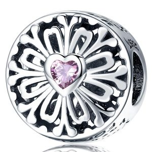 Solid 925 Sterling Silver You Are My Best Friend FOREVER Inscription Heart CZ Charm