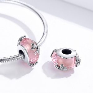 Solid 925 Sterling Silver Blush Pink Charm