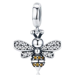 Solid 925 Sterling Silver Just Orange Bee Pandora Inspired Charm