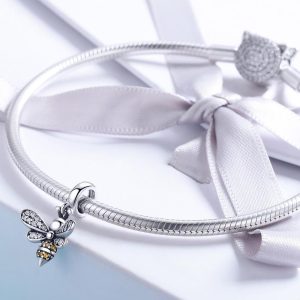 Solid 925 Sterling Silver Just Orange Bee Pandora Inspired Charm