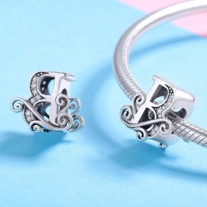 Solid 925 Sterling Silver Vintage Inspired Antique Alphabet Charm B